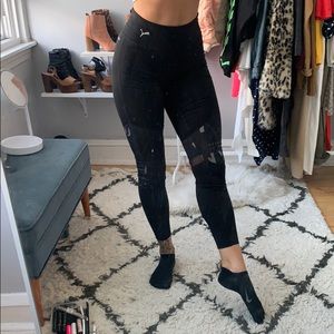 Black puma leggings with knee detail